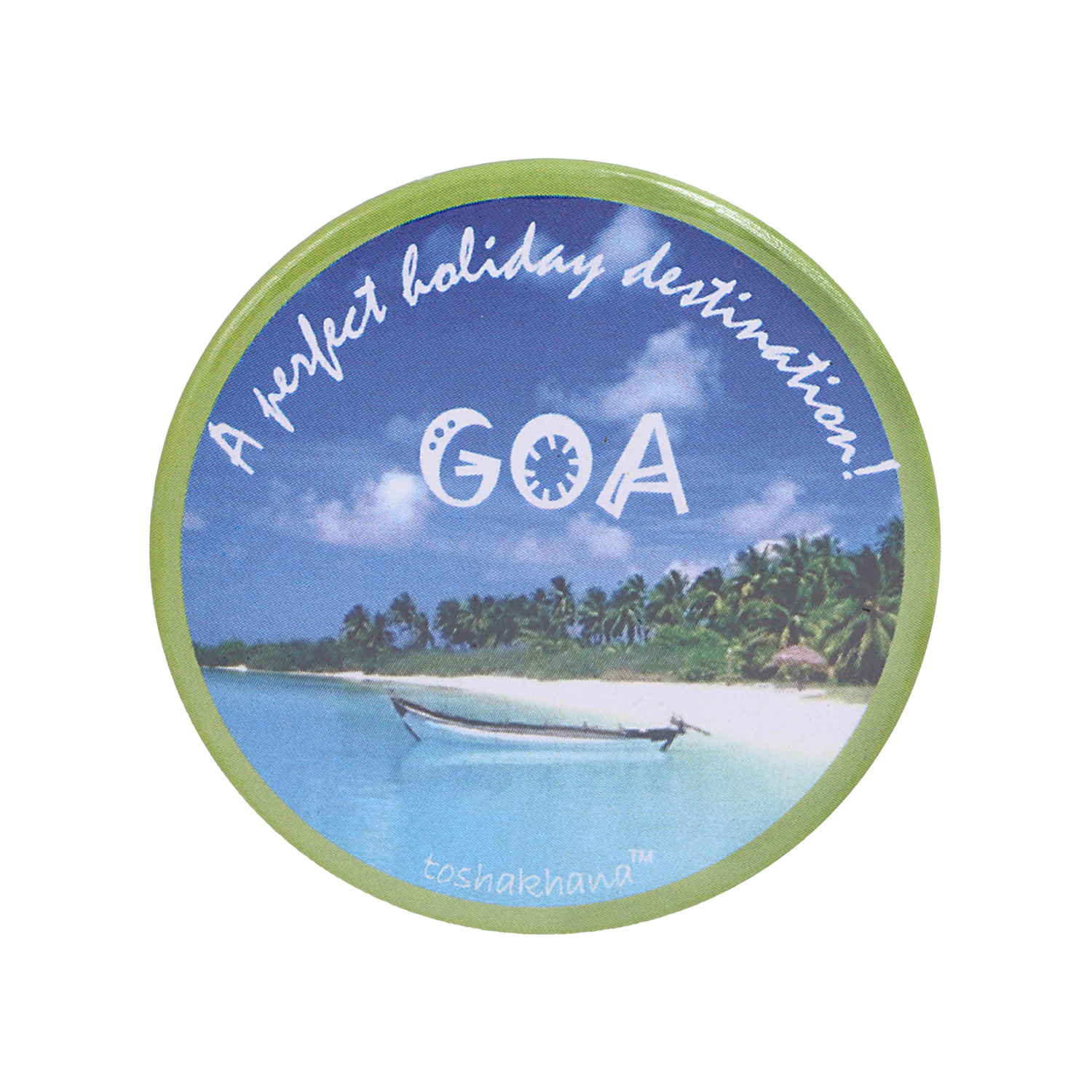 Button Pin Badge Cum Fridge Magnet Holiday Goa